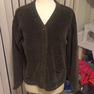Evan Picone Dark Brown Cardigan Sweater
